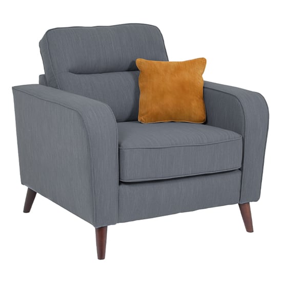 Read more about Estero chenille fabric 1 seater sofa in charcoal