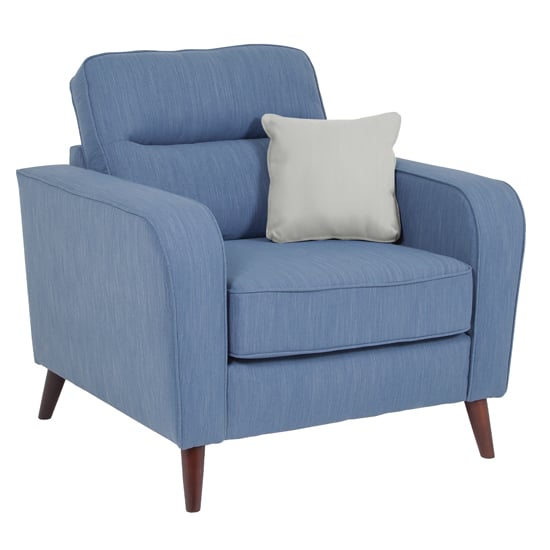 Read more about Estero chenille fabric 1 seater sofa in indigo