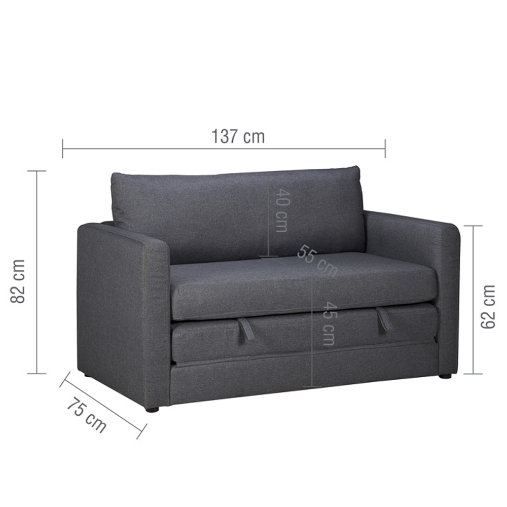 Estero Fabric Sofabed In Grey