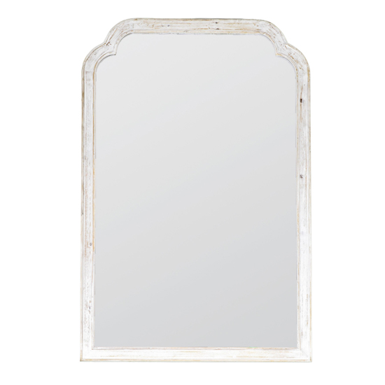 Estero Portrait Wall Mirror In White Firwood Frame Furniture in Fashion