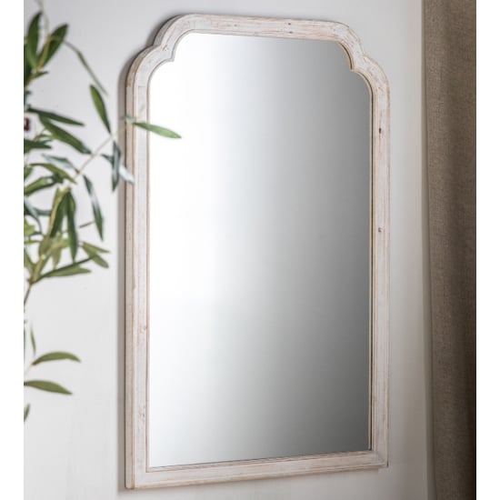 Read more about Estero portrait wall mirror in white firwood frame