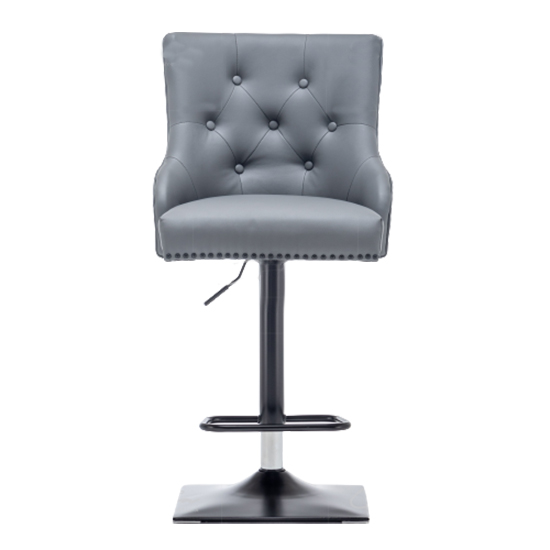 Estes Round Knocker Faux Leather Bar Chair In Grey_2