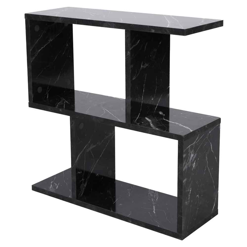 Estoril Wooden Side Table in Black Marble Effect