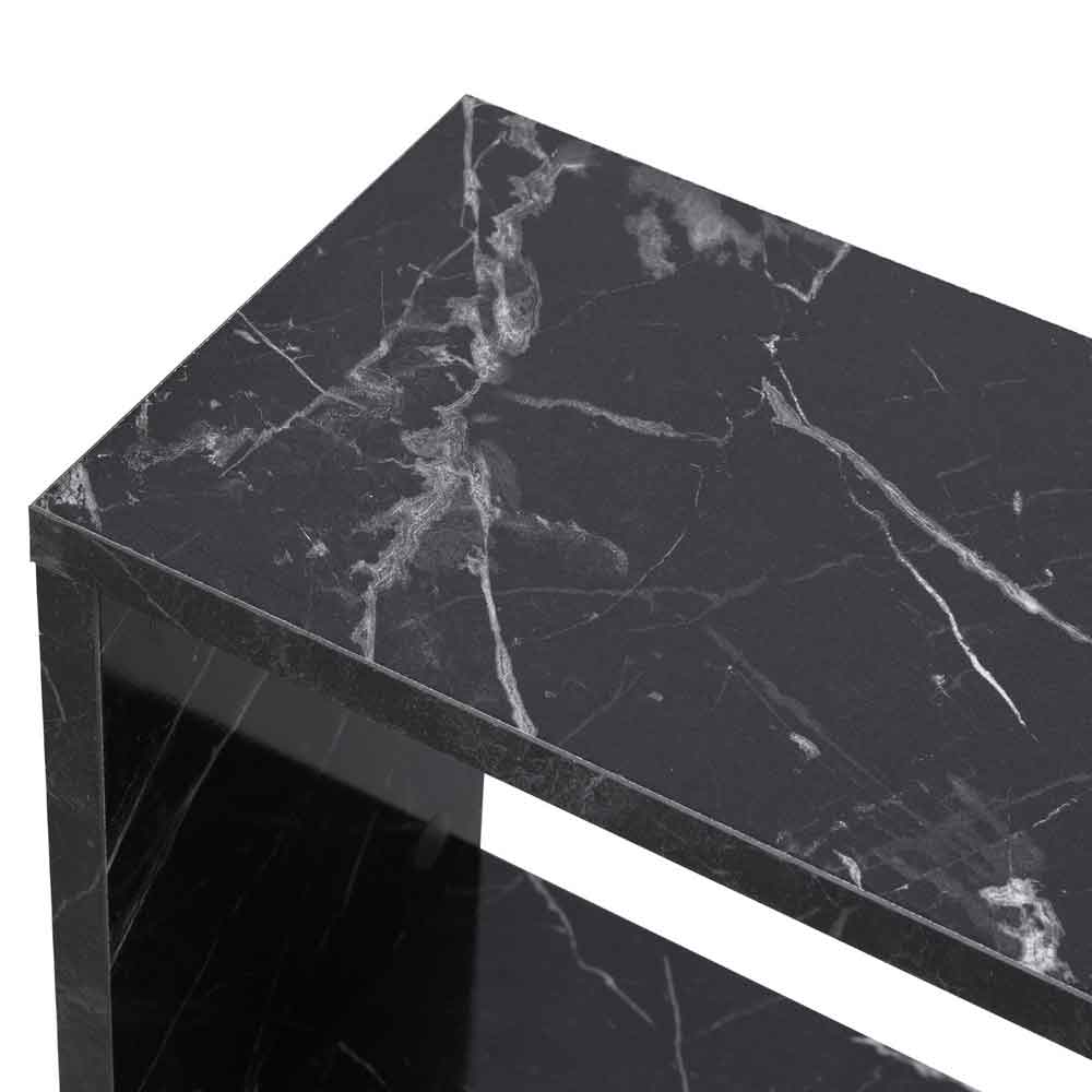 Estoril Wooden Side Table in Black Marble Effect