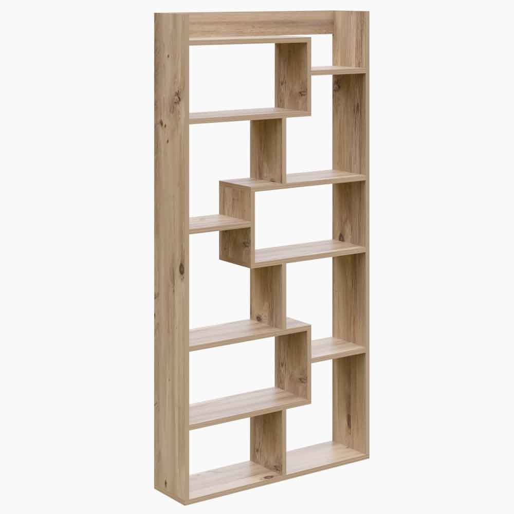 Estoril Wooden Bookcase with 10 Shelves in Pine