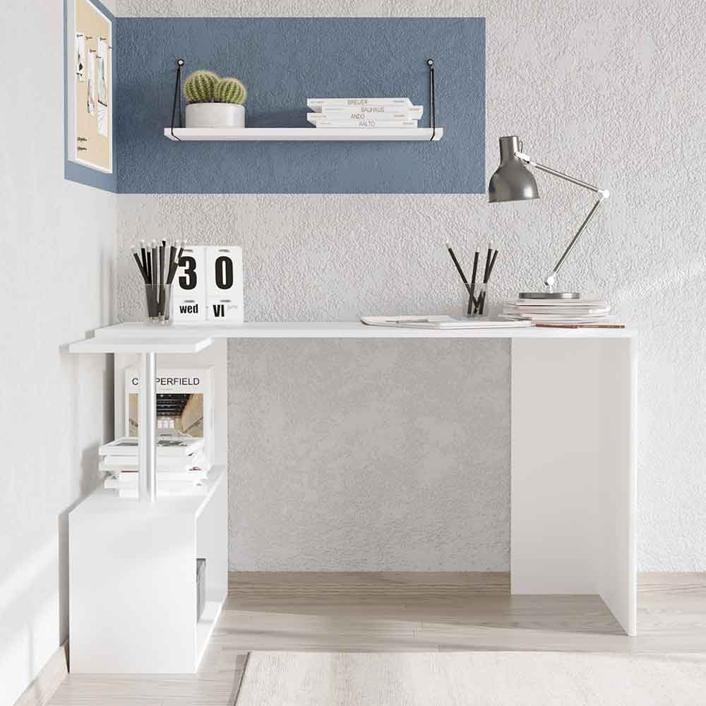 Estoril Wooden Corner Laptop Desk in White