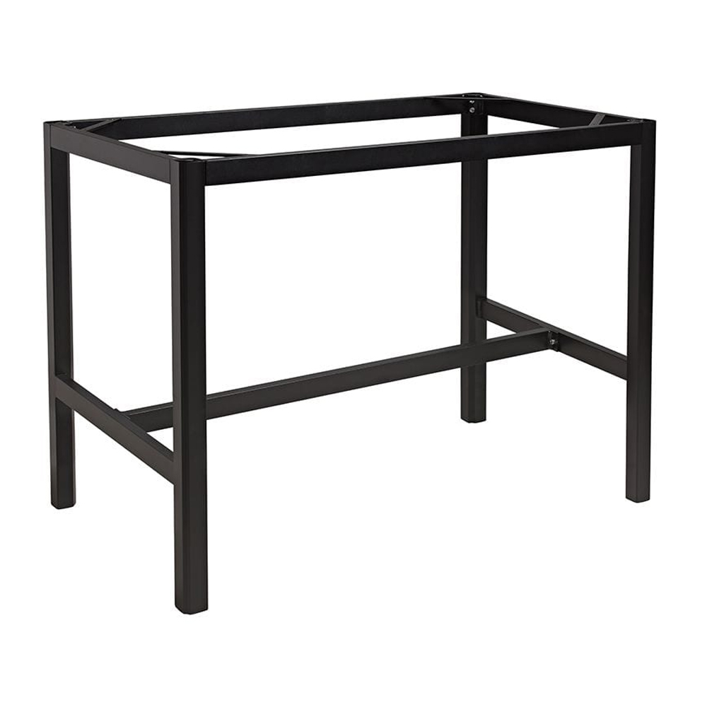 Etax 119cm Wooden Aged Golden Oak Top Bar Table with Aluminium Base
