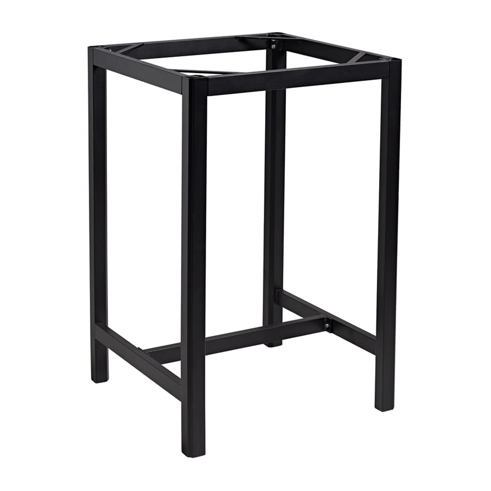 Etax 69cm Wooden Black Top Poseur Bar Table with Aluminium Base