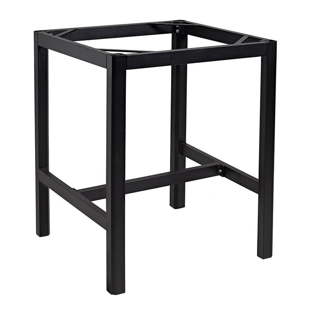 Etax 80cm Wooden Black Top Bar Table with Aluminium Base