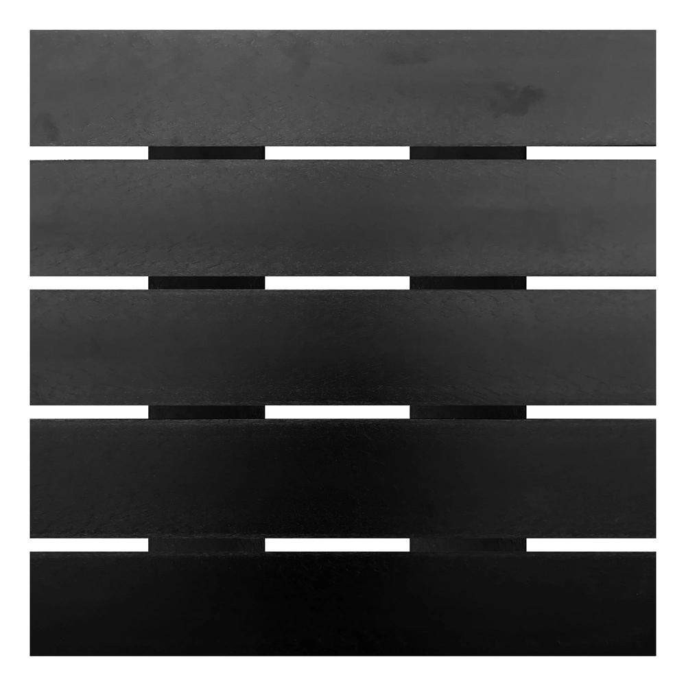 Etax 80cm Wooden Dining Table With Aluminium Base In Black