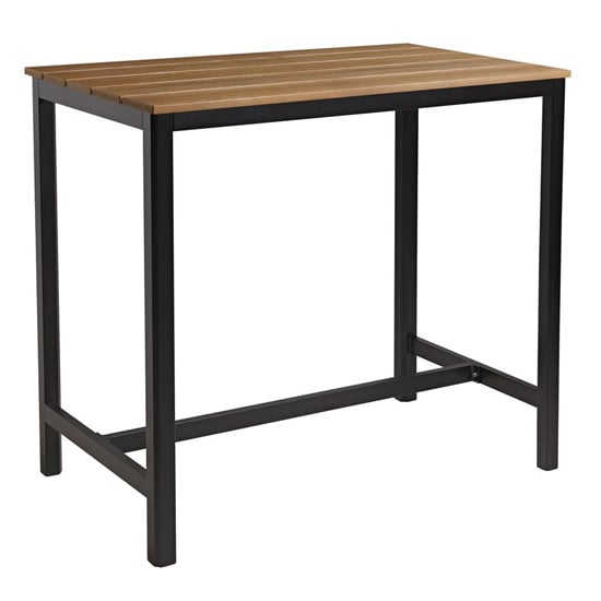 Read more about Etax rectangular 119cm wooden bar table in aged golden oak
