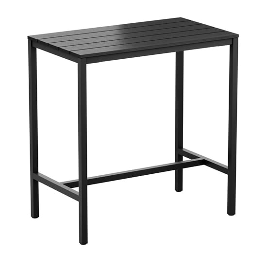 Etax Rectangular 119cm Wooden Bar Table In Black