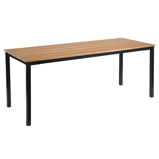 Etax Rectangular 180cm Wooden Dining Table In Aged Golden Oak