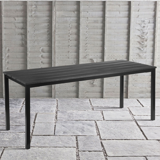 Product photograph of Etax Rectangular 180cm Wooden Dining Table In Black from Furniture in Fashion