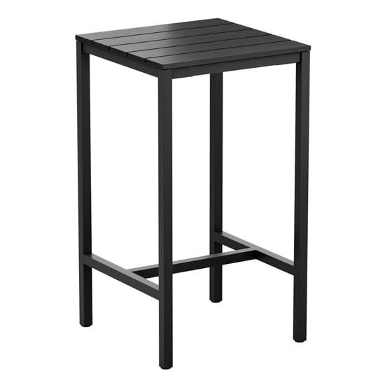 Photo of Etax square 69cm wooden bar table in black