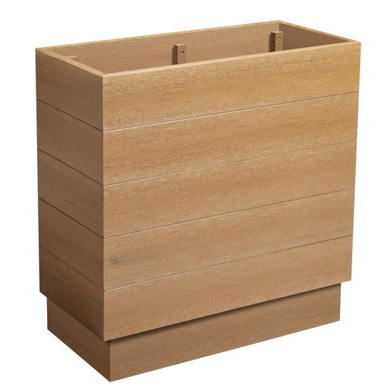 Read more about Etax tall rectangular wooden 75cm planter in aged golden oak