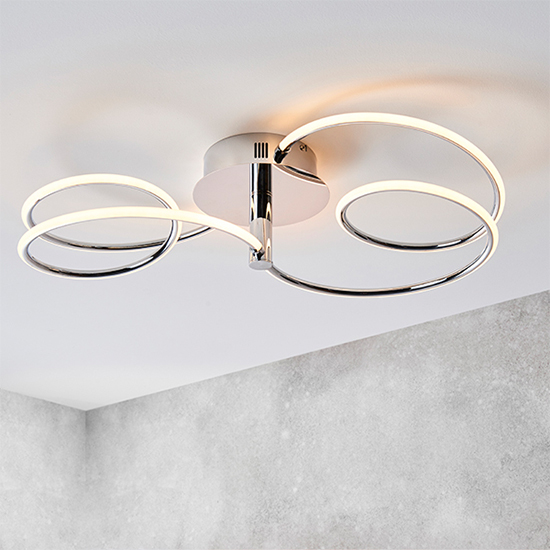Product photograph of Eterne 2 Lights Semi Flush Ceiling Light In Chrome from Furniture in Fashion