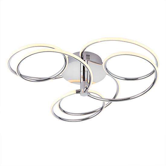 Eterne 3 Lights Semi Flush Ceiling Light In Chrome