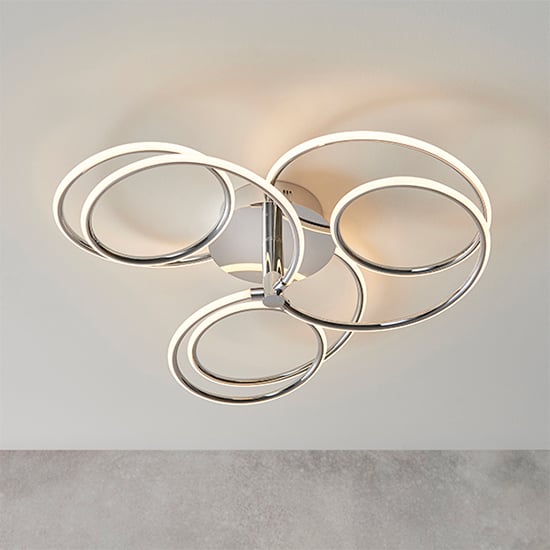 Product photograph of Eterne 3 Lights Semi Flush Ceiling Light In Chrome from Furniture in Fashion