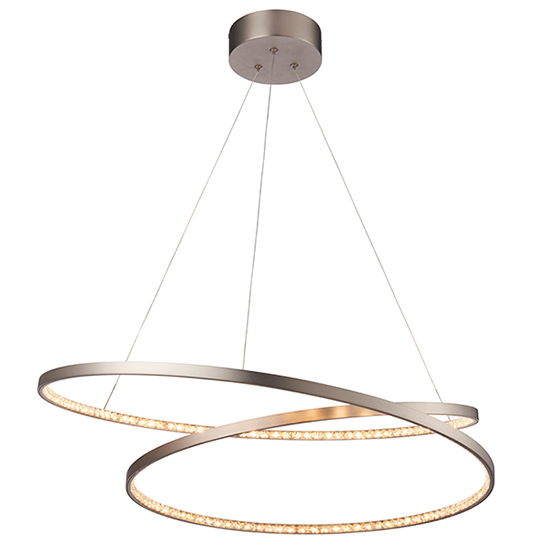 Eternity LED Continuous Loop Pendant Light In Matt Nickel