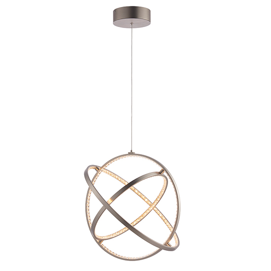 Photo of Eternity led 3 lights triple loop pendant light in matt nickel