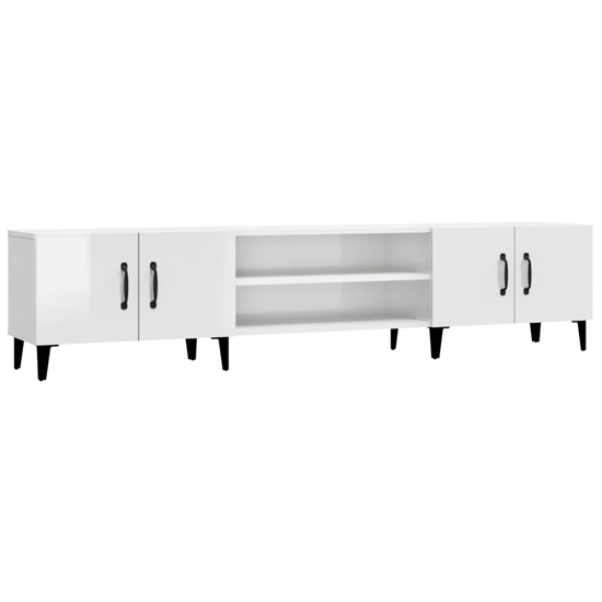 Ethan High Gloss TV Stand With 4 Doors In White