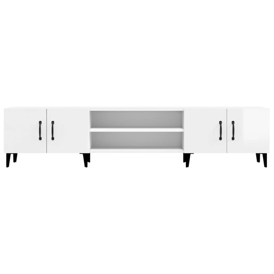 Ethan High Gloss TV Stand With 4 Doors In White