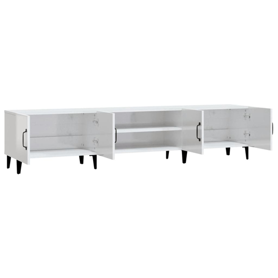 Ethan High Gloss TV Stand With 4 Doors In White