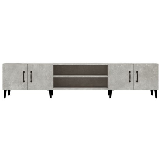 Ethan Wooden TV Stand With 4 Doors In Concrete Effect
