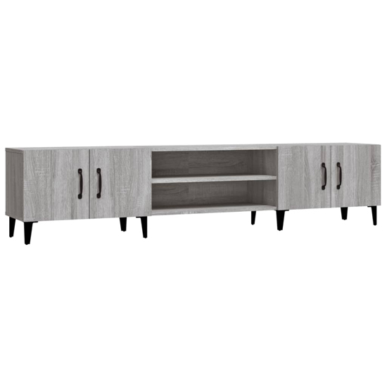 Ethan Wooden TV Stand With 4 Doors In Grey Sonoma Oak