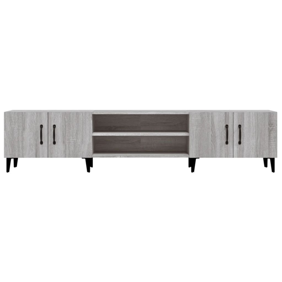 Ethan Wooden TV Stand With 4 Doors In Grey Sonoma Oak