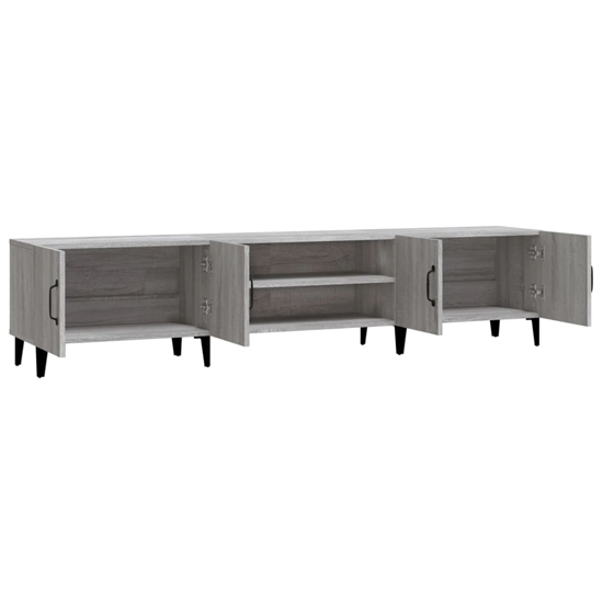 Ethan Wooden TV Stand With 4 Doors In Grey Sonoma Oak