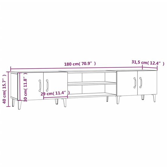 Ethan Wooden TV Stand With 4 Doors In Grey Sonoma Oak