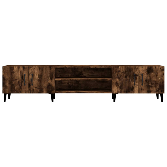 Ethan Wooden TV Stand With 4 Doors In Smoked Oak