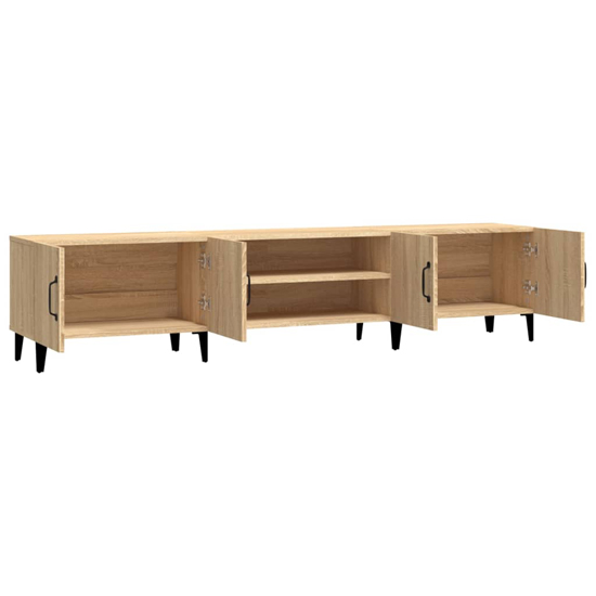 Ethan Wooden TV Stand With 4 Doors In Sonoma Oak