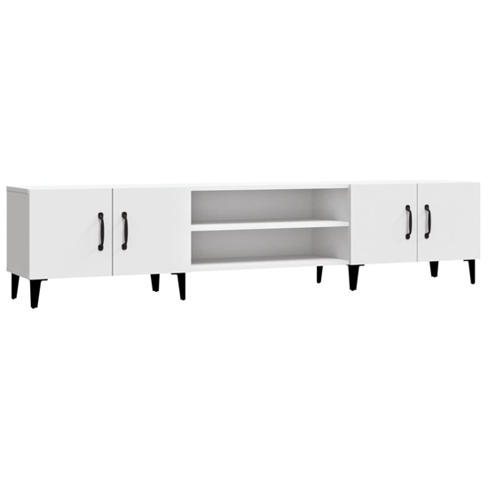 Ethan Wooden TV Stand With 4 Doors In White