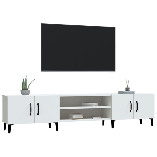 Ethan Wooden TV Stand With 4 Doors In White
