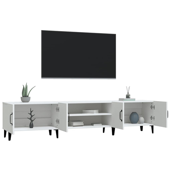 Ethan Wooden TV Stand With 4 Doors In White