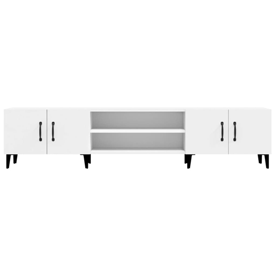 Ethan Wooden TV Stand With 4 Doors In White