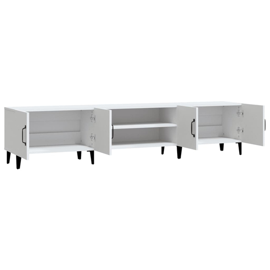 Ethan Wooden TV Stand With 4 Doors In White