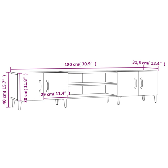 Ethan Wooden TV Stand With 4 Doors In White