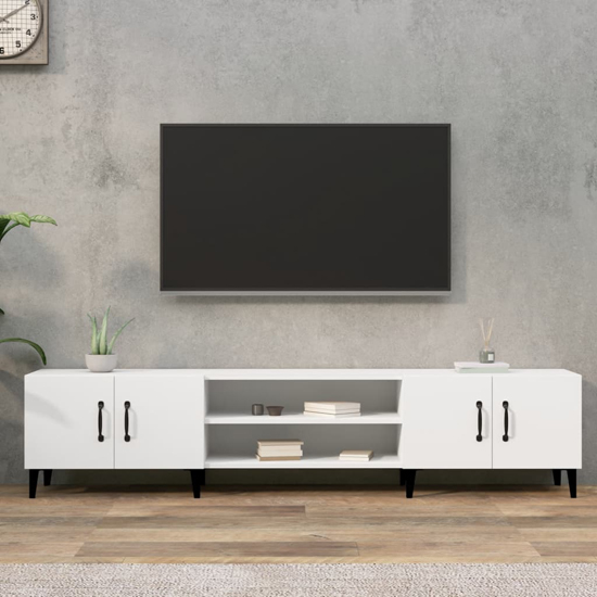 Read more about Ethan wooden tv stand with 4 doors in white