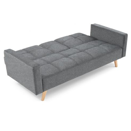 Etica Chesterfield Linen Fabric 3 Seater Sofa Bed In Grey_6