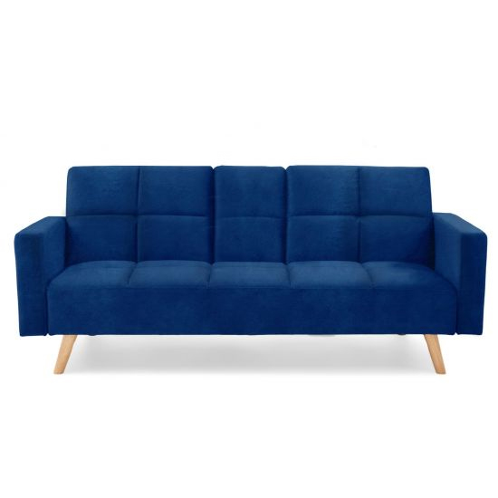 Etica Chesterfield Velvet 3 Seater Sofa Bed In Blue_5