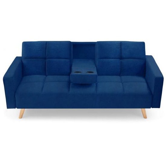 Etica Chesterfield Velvet 3 Seater Sofa Bed In Blue_6