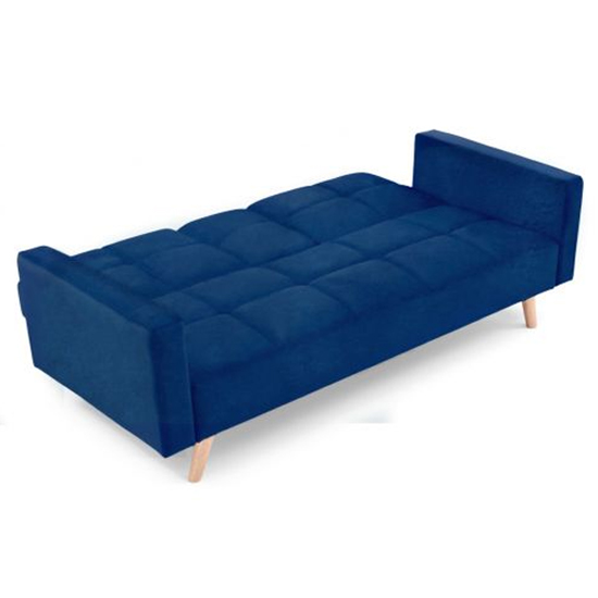 Etica Chesterfield Velvet 3 Seater Sofa Bed In Blue_7