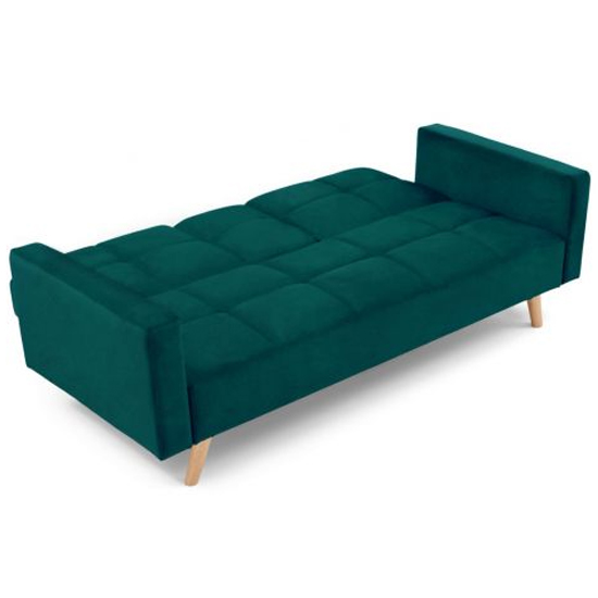 Etica Chesterfield Velvet 3 Seater Sofa Bed In Green_6