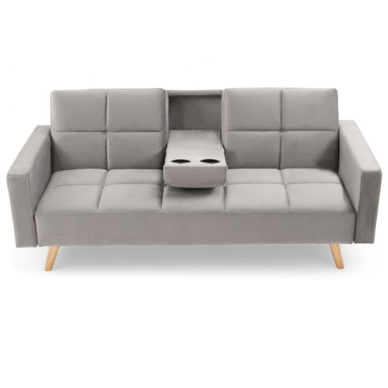 Etica Chesterfield Velvet 3 Seater Sofa Bed In Grey_6