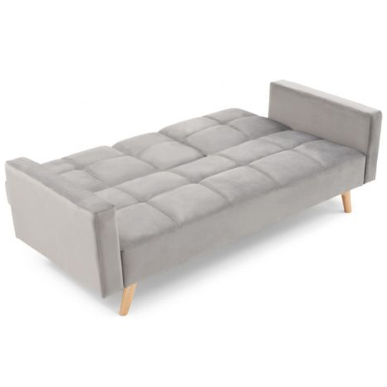 Etica Chesterfield Velvet 3 Seater Sofa Bed In Grey_7