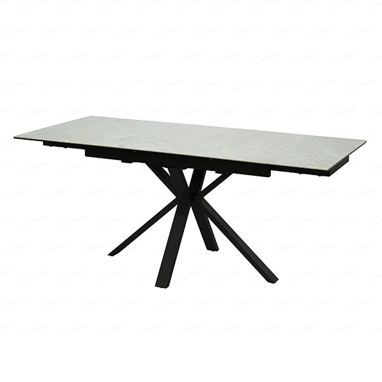 Etolin Extending Ceramic Marble Dining Table In Grey_2
